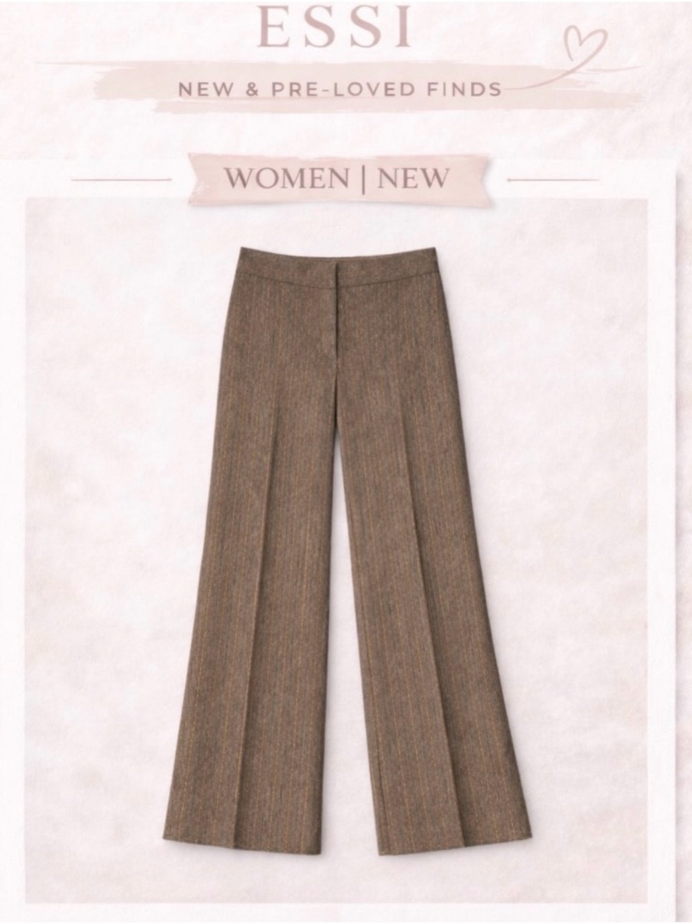 Brown Wide-Leg Women's Pants